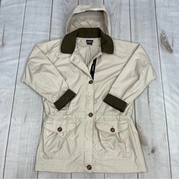 Patagonia Vintage 90's Women's Hooded Rain Jacket Trench Barn Coat